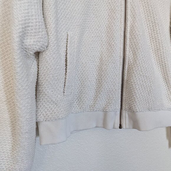 Marine Layer Women's Birdseye Bomber Jacket Natural Cream XL - Picture 6 of 11
